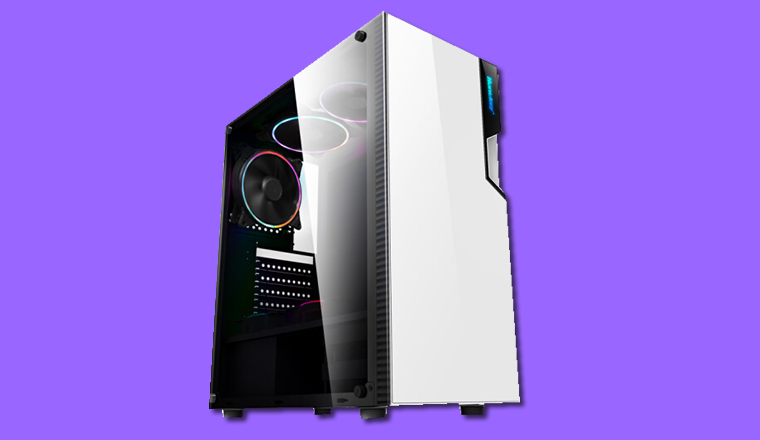 白色高端側(cè)透機(jī)箱，高顏值鋼化玻璃款